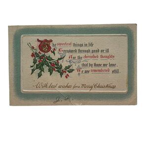 Vintage Postcard Christmas Series No 138 Non Topographical Standard Posted u